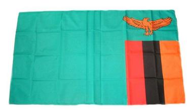 Fahne / Flagge Sambia 30 x 45 cm