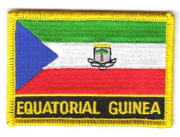 Fahnen Aufnäher Äquatorialguinea Schrift