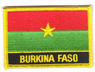 Fahnen Aufnäher Burkina Faso Schrift