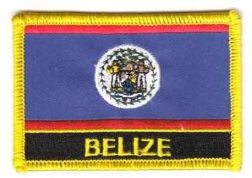 Fahnen Aufnäher Belize Schrift