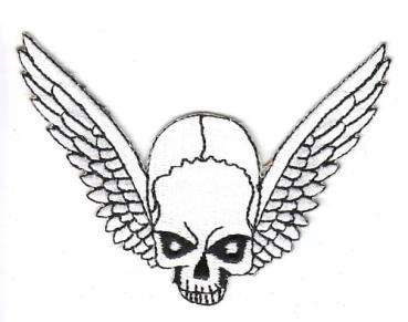 Aufnäher Patch Totenkopf Flügel