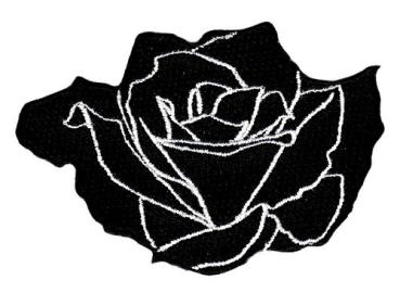 Aufnäher Patch Rose schwarz