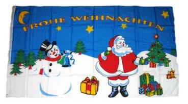 Fahne / Flagge Frohe Weihnachten Schneemann 60 x 90 cm