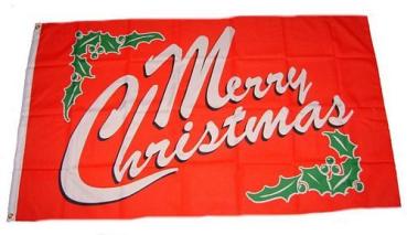 Fahne / Flagge Merry Christmas rot 60 x 90 cm