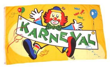 Fahne / Flagge Karneval Fasching Clown 60 x 90 cm