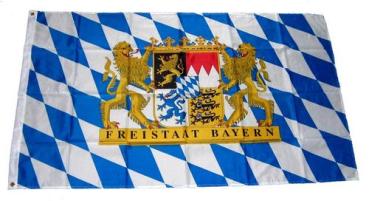 Fahne / Flagge Freistaat Bayern Löwen Schrift 90 x 150 cm