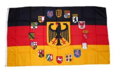 Fahne / Flagge Deutschland 16 Bundesländer Wappen 150 x 250 cm