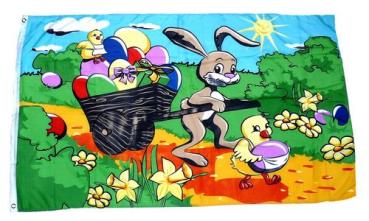 Fahne / Flagge Frohe Ostern Küken 90 x 150 cm