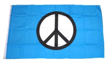 Fahne / Flagge Peace Zeichen blau 90 x 150 cm