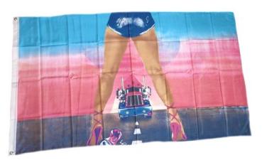 Fahne / Flagge Lady with Truck 90 x 150 cm