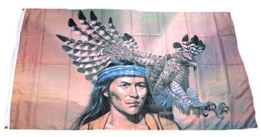 Fahne / Flagge Indianer Adler 90 x 150 cm