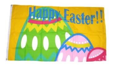 Fahne / Flagge Happy Easter Ostern 90 x 150 cm