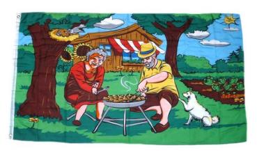 Fahne / Flagge Gärtnerpaar Grill 90 x 150 cm