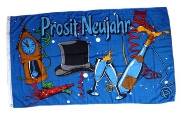 Fahne / Flagge Silvester Prosit Neujahr 90 x 150 cm