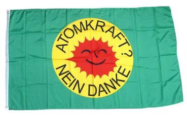 Fahne / Flagge Atomkraft Nein Danke! grün 90 x 150 cm