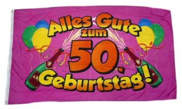 Fahne / Flagge Alles Gute zum 50. Geburtstag 90 x 150 cm