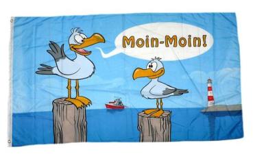 Fahne / Flagge Moin Moin Möwen 90 x 150 cm