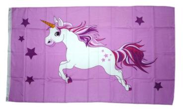 Fahne / Flagge Einhorn rosa 90 x 150 cm