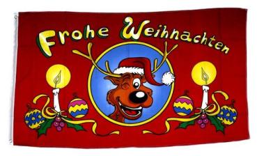 Fahne / Flagge Frohe Weihnachten Elch 90 x 150 cm