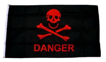 Fahne / Flagge Danger Totenkopf 90 x 150 cm