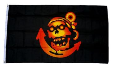 Fahne / Flagge Pirat Totenkopf Anker 90 x 150 cm