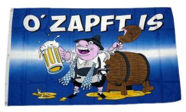 Fahne / Flagge O´Zapft is Bier 90 x 150 cm