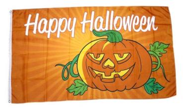 Fahne / Flagge Happy Halloween gelb 90 x 150 cm