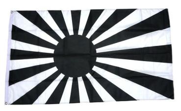 Fahne / Flagge Rising Sun schwarz / weiß 90 x 150 cm