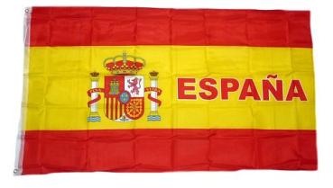 Fahne / Flagge Spanien Schrift 90 x 150 cm