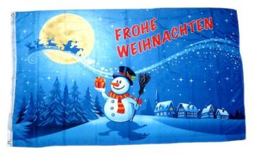 Fahne / Flagge Frohe Weihnachten Mond 90 x 150 cm