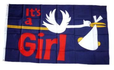 Fahne / Flagge It`s a Girl! 90 x 150 cm