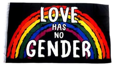 Fahne / Flagge Regenbogen Love has no Gender 90 x 150 cm