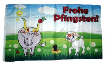 Fahne / Flagge Frohe Pfingsten Schaf 90 x 150 cm