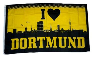 Fahne / Flagge I Love Dortmund 90 x 150 cm