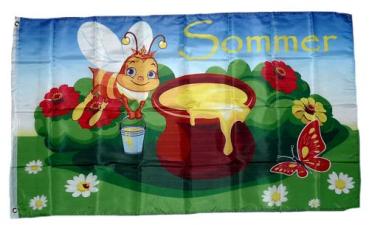 Fahne / Flagge Sommer Biene 90 x 150 cm