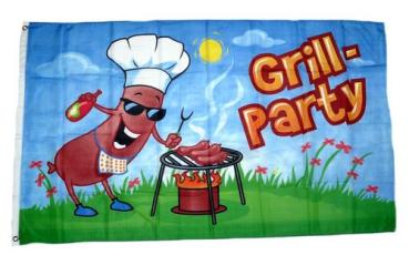 Fahne / Flagge Grillparty Wurst 90 x 150 cm