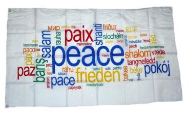 Fahne / Flagge Peace Schriften 90 x 150 cm