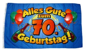 Fahne / Flagge Alles Gute zum 70. Geburtstag 90 x 150 cm