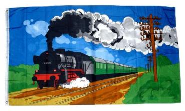 Fahne / Flagge Dampflok Eisenbahn 90 x 150 cm