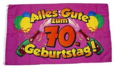 Fahne / Flagge Alles Gute zum 70. Geburtstag 90 x 150 cm