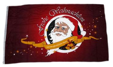 Fahne / Flagge Frohe Weihnachten rot 150 x 250 cm