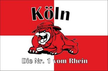 Fahnen Aufkleber Sticker Köln Bulldogge