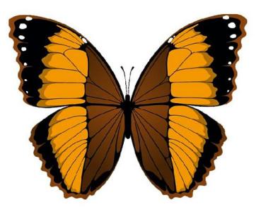 Aufkleber Sticker Schmetterling orange