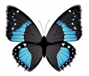 Aufkleber Sticker Schmetterling blau