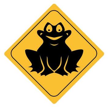 Aufkleber Sticker Achtung Frosch