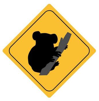 Aufkleber Sticker Achtung Koala