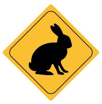 Aufkleber Sticker Achtung Hase