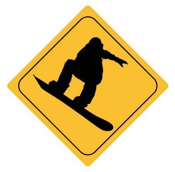 Aufkleber Sticker Achtung Snowboarder