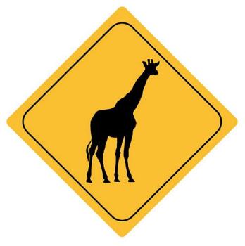 Aufkleber Sticker Achtung Giraffe