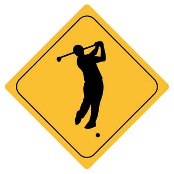 Aufkleber Sticker Achtung Golf